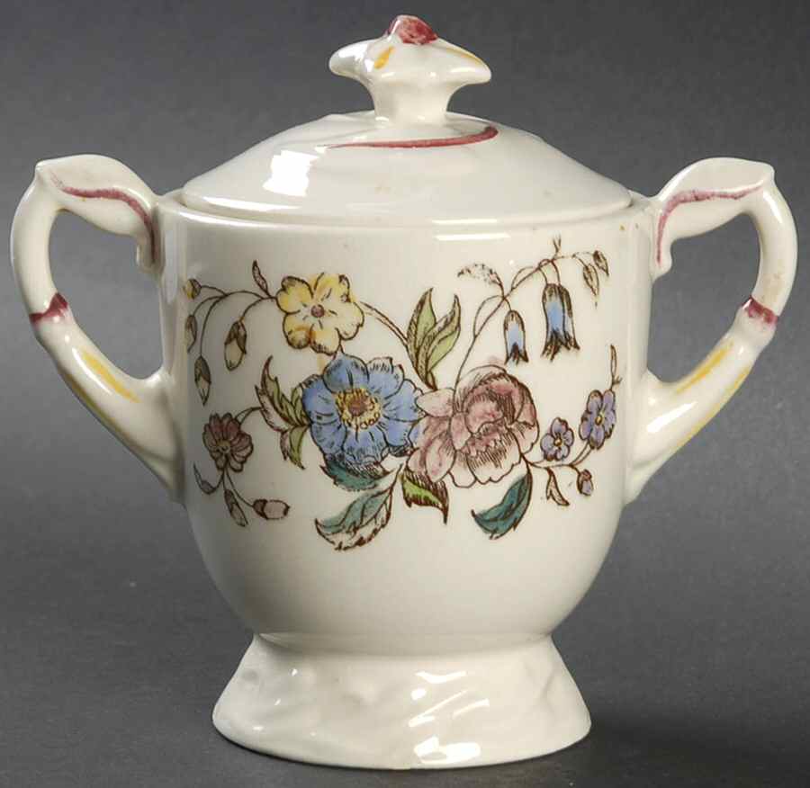 May Flower Sugar Bowl & Lid by Metlox - Poppytrail - Vernon-1