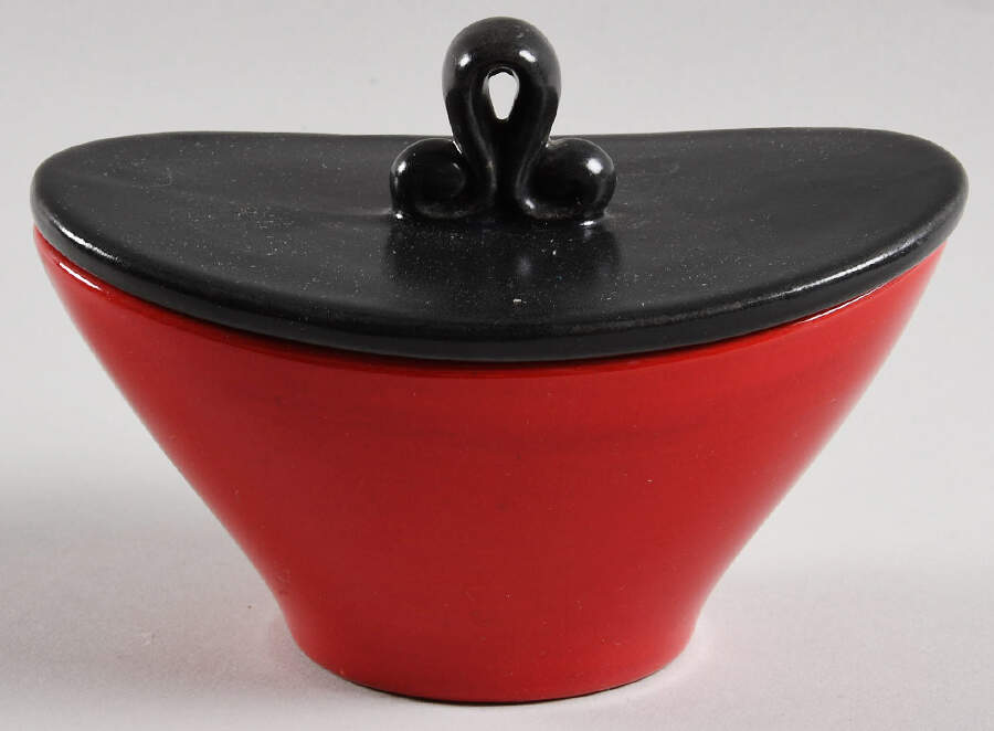 Mardi Gras Sugar Bowl & Lid by Metlox - Poppytrail - Vernon-1