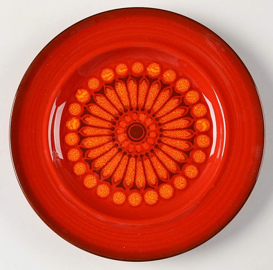 Medallion Red Salad Plate by Metlox - Poppytrail - Vernon-1