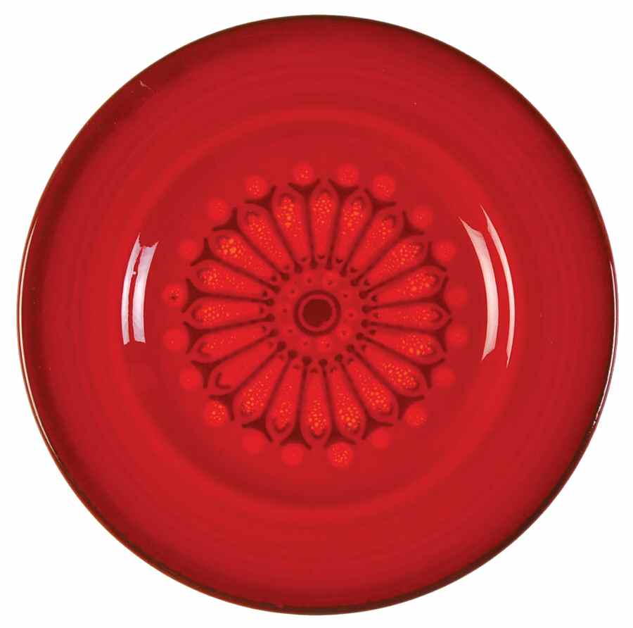 Medallion Red Bread & Butter Plate by Metlox - Poppytrail - Vernon-1