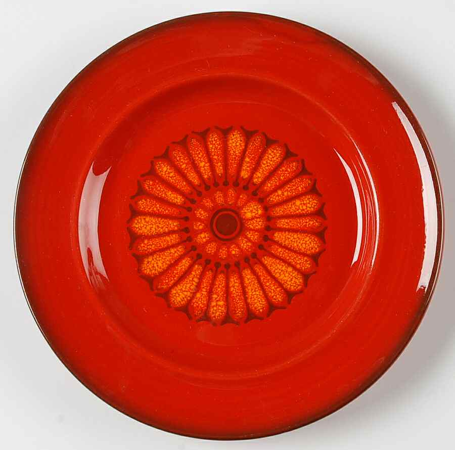 Medallion Red Salad Plate by Metlox - Poppytrail - Vernon-1