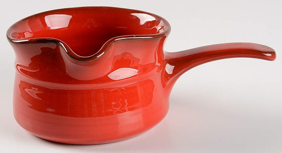 Medallion Red Gravy Boat by Metlox - Poppytrail - Vernon-1