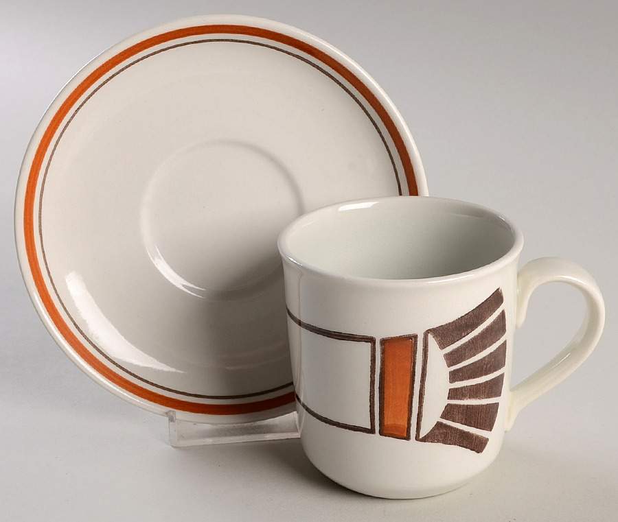 Mesa Flat Cup & Saucer Set by Metlox - Poppytrail - Vernon-1