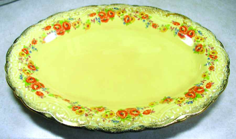 MET3 14" Oval Serving Platter by Metlox - Poppytrail - Vernon-1