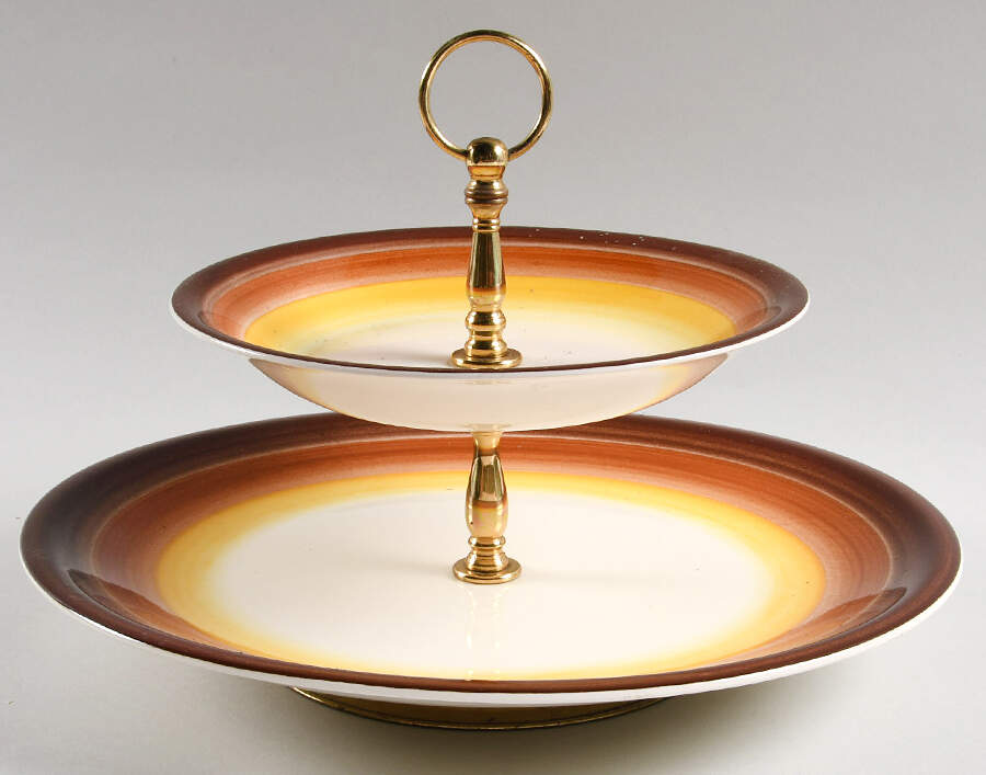 Mexicana 2 Tiered Serving Tray (Chop Plate & Coupe Soup) by Metlox - Poppytrail - Vernon-1