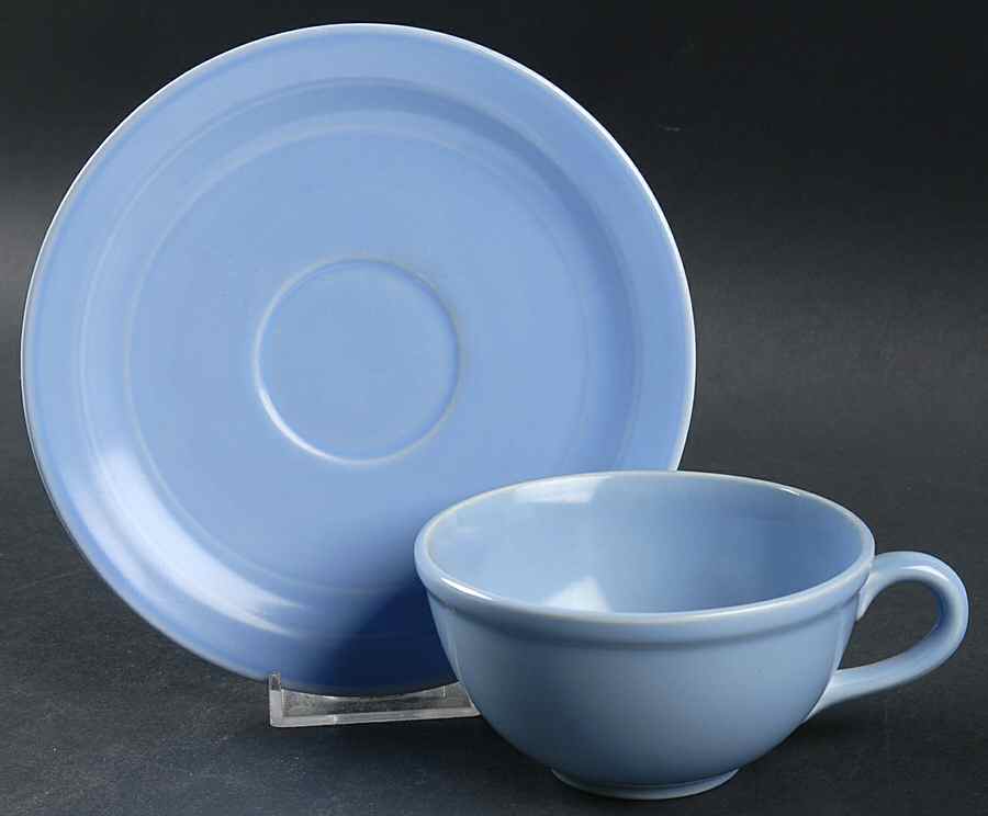 Modern California Azure Flat Cup & Saucer Set by Metlox - Poppytrail - Vernon-1