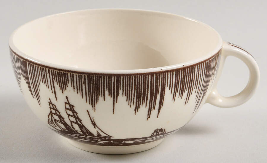 Moby Dick Brown Flat Cup by Metlox - Poppytrail - Vernon-1