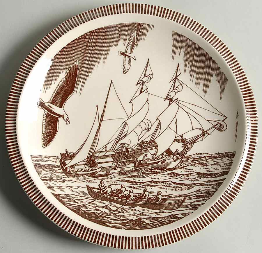 Moby Dick Brown Large Luncheon Plate by Metlox - Poppytrail - Vernon-1