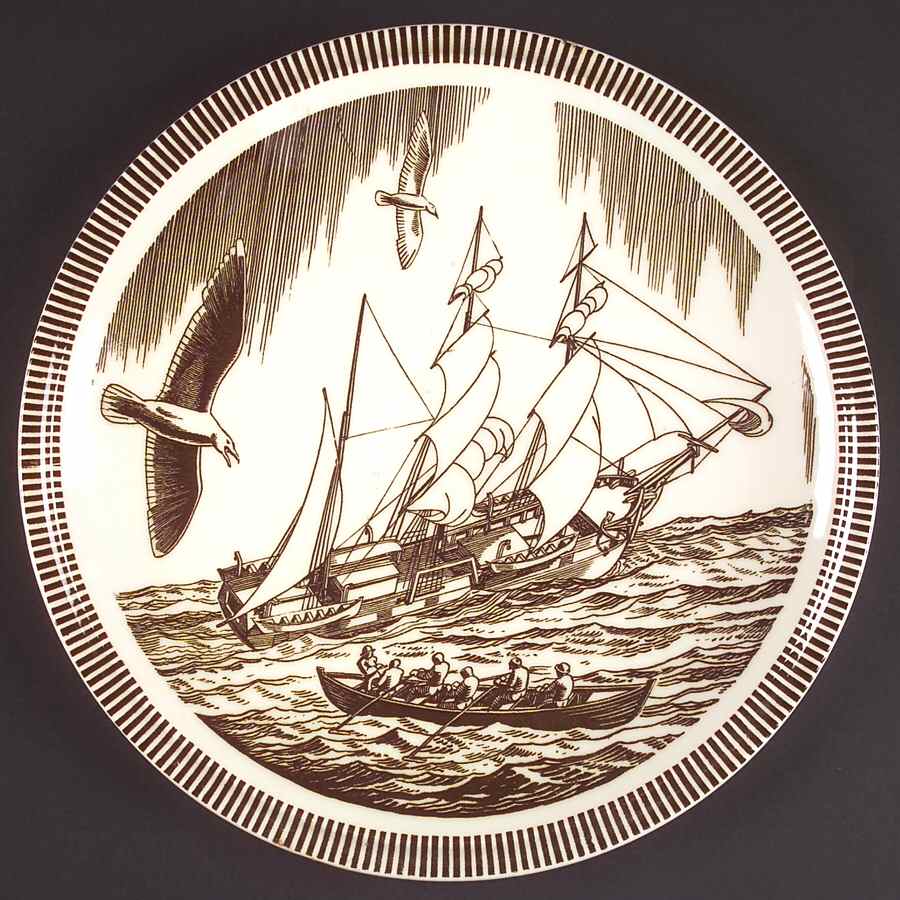 Moby Dick Brown 12" Chop Plate (Round Platter) by Metlox - Poppytrail - Vernon-1