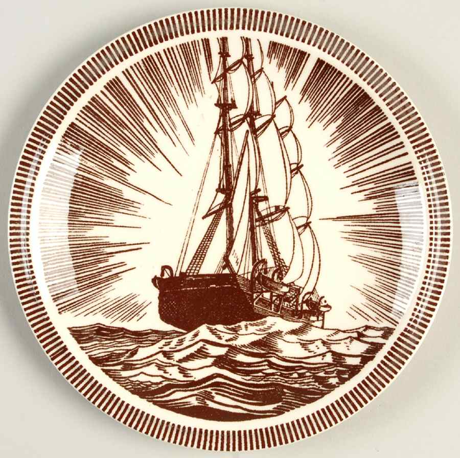 Moby Dick Brown Bread & Butter Plate by Metlox - Poppytrail - Vernon-1