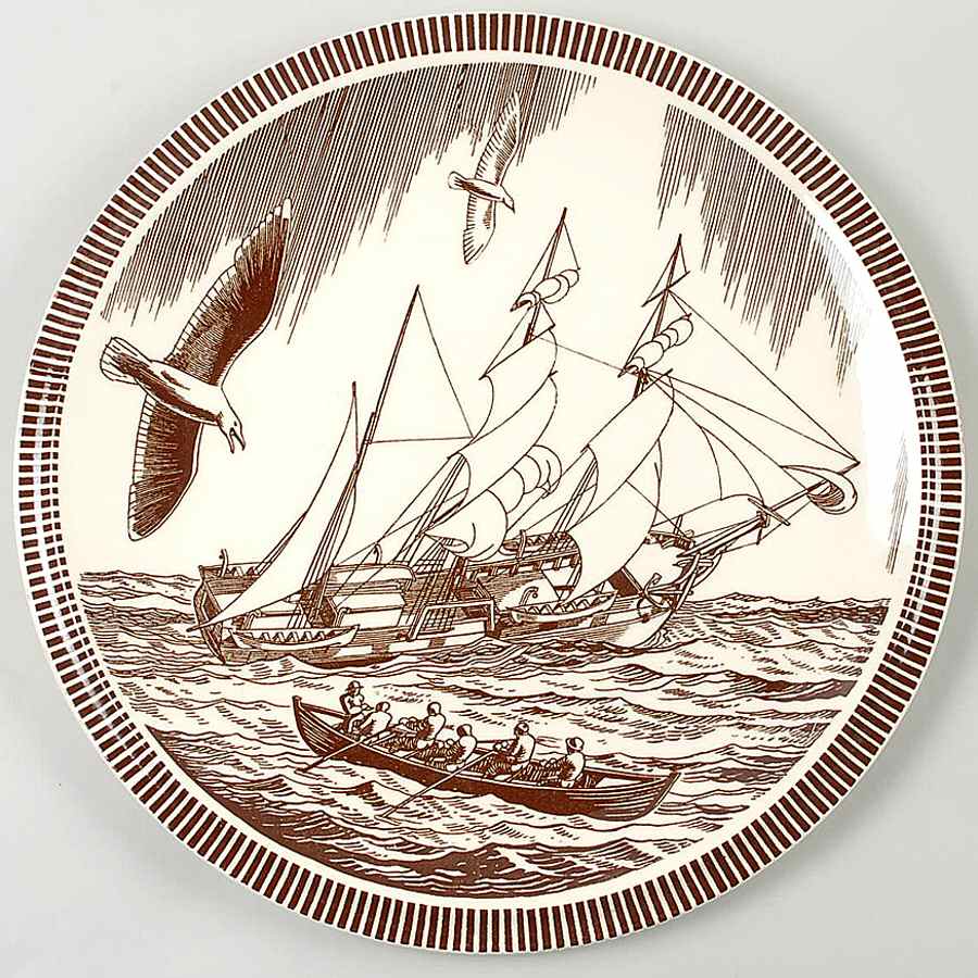 Moby Dick Brown 13" Chop Plate (Round Platter) by Metlox - Poppytrail - Vernon-1