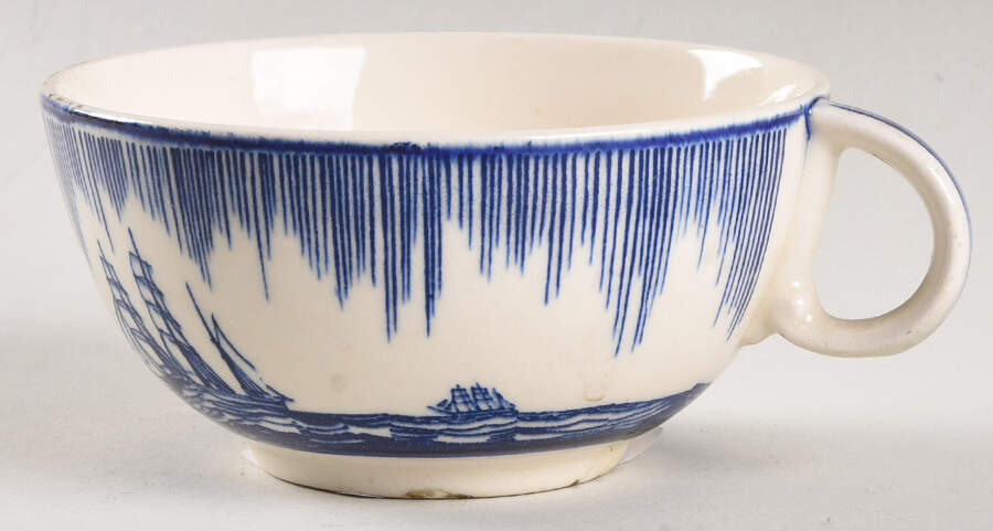 Moby Dick Blue Flat Cup by Metlox - Poppytrail - Vernon-1