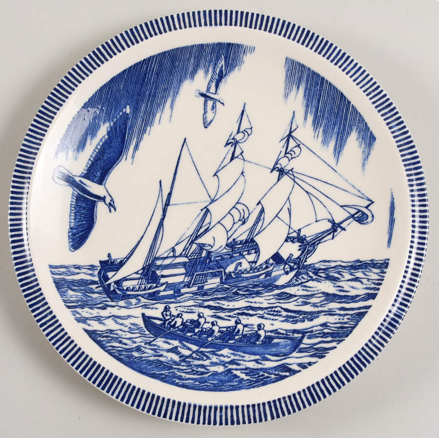 Moby Dick Blue Large Luncheon Plate by Metlox - Poppytrail - Vernon-1