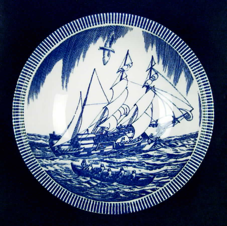 Moby Dick Blue 8" Round Vegetable Bowl by Metlox - Poppytrail - Vernon-1