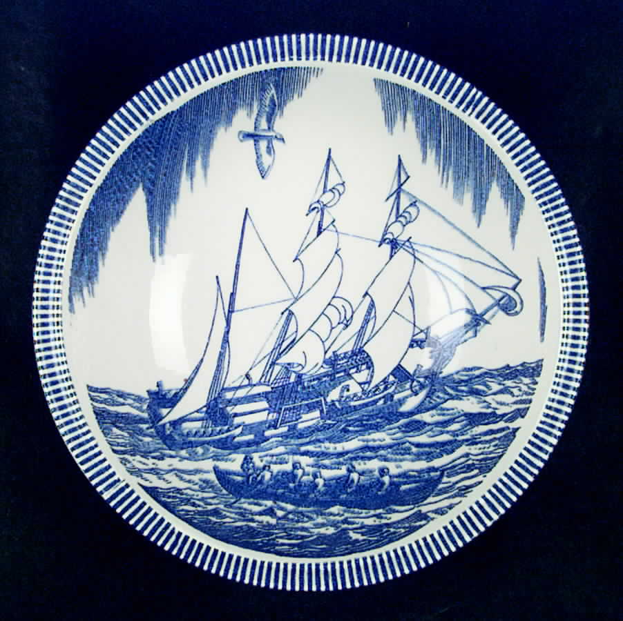 Moby Dick Blue 9" Round Vegetable Bowl by Metlox - Poppytrail - Vernon-1