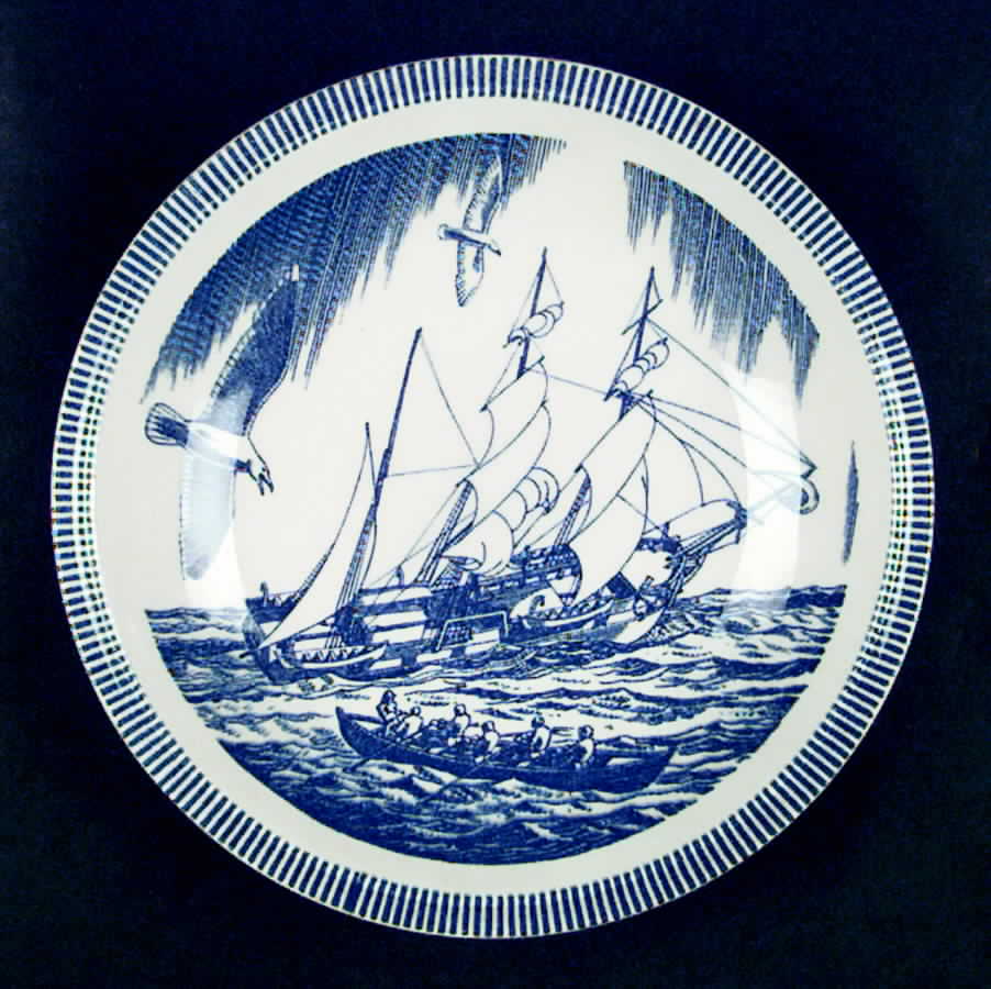 Moby Dick Blue Rim Soup Bowl by Metlox - Poppytrail - Vernon-1