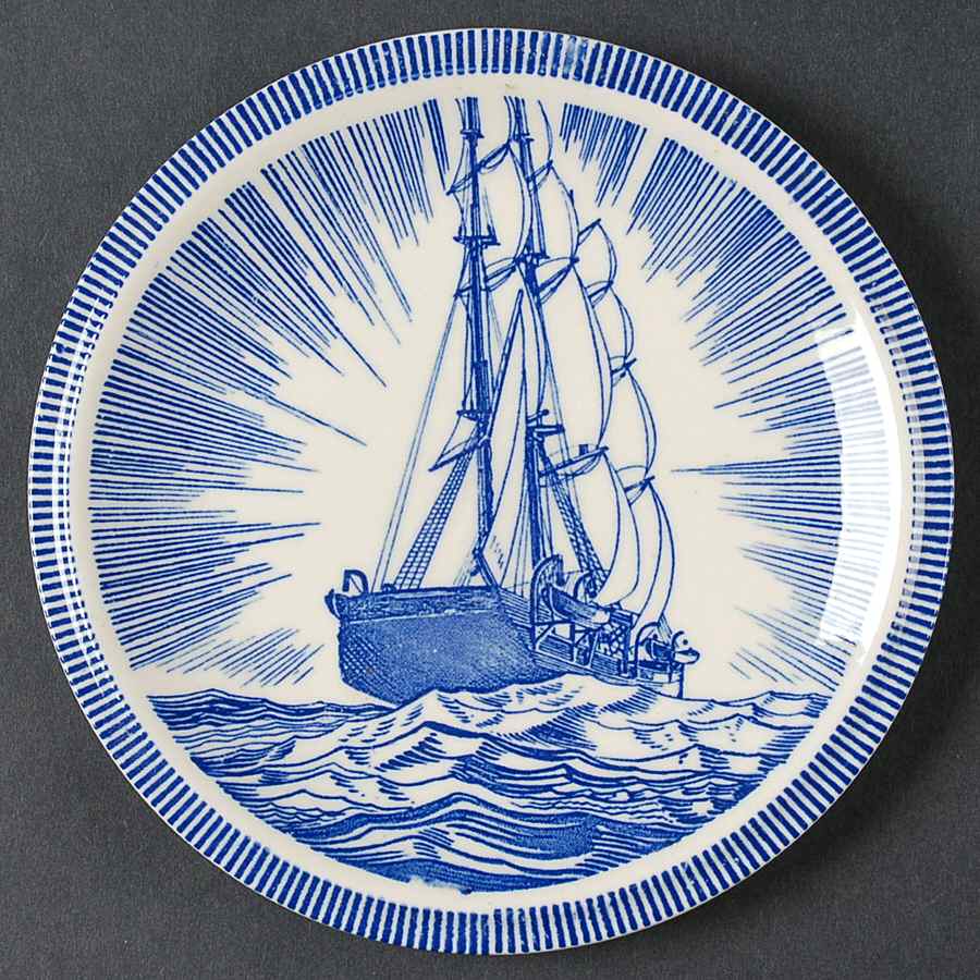 Moby Dick Blue Bread & Butter Plate by Metlox - Poppytrail - Vernon-1