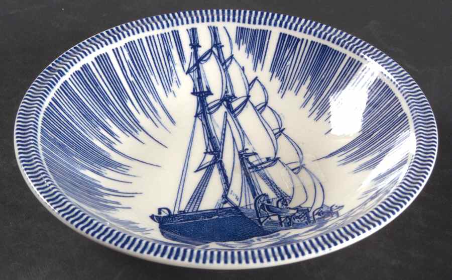 Moby Dick Blue Rim Fruit/Dessert (Sauce) Bowl by Metlox - Poppytrail - Vernon-1