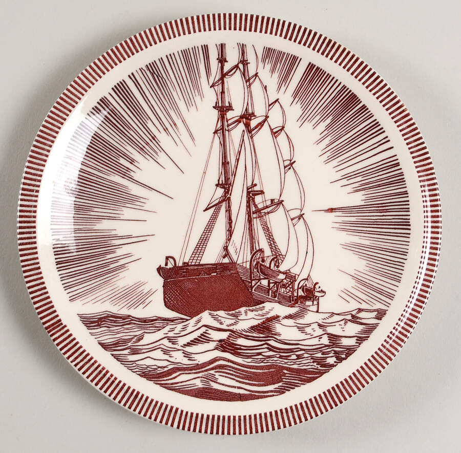 Moby Dick Maroon Salad Plate by Metlox - Poppytrail - Vernon-1