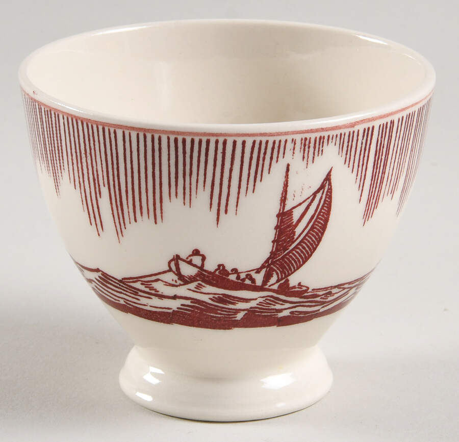 Moby Dick Maroon Single Egg Cup by Metlox - Poppytrail - Vernon-1