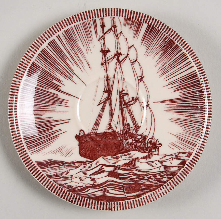 Moby Dick Maroon Saucer for Demitasse Cup by Metlox - Poppytrail - Vernon-1