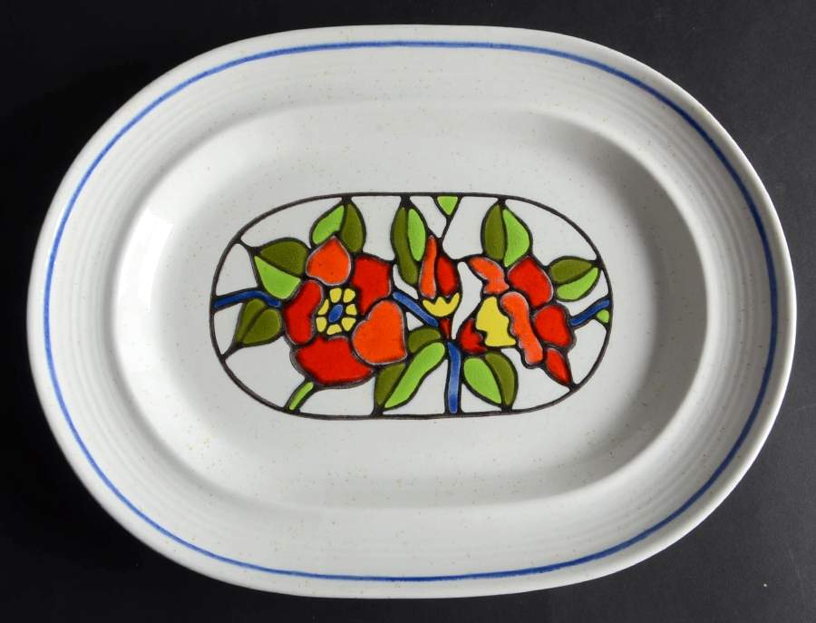 Moulin (Formerly Known As Moulin Rouge) 13" Oval Serving Platter by Metlox - Poppytrail - Vernon-1