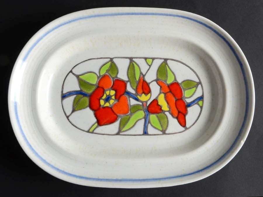 Moulin (Formerly Known As Moulin Rouge) 11" Oval Serving Platter by Metlox - Poppytrail - Vernon-1