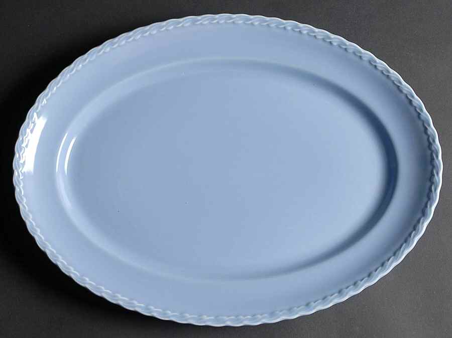 Native California Blue 16" Oval Serving Platter by Metlox - Poppytrail - Vernon-1