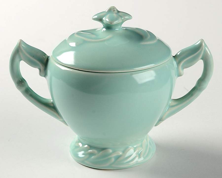 Native California Green Sugar Bowl & Lid by Metlox - Poppytrail - Vernon-1