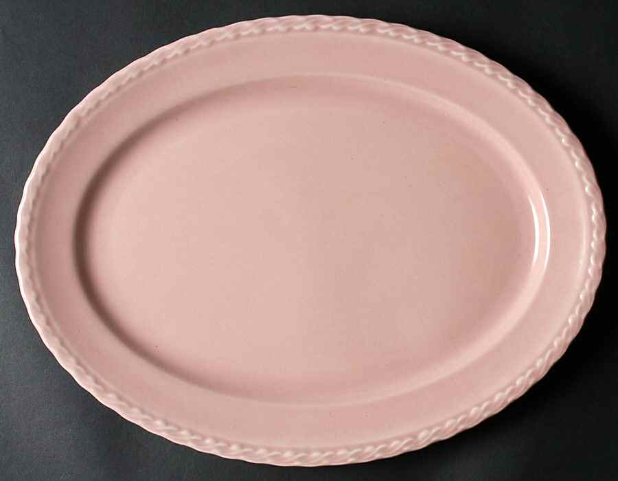 Native California Pink 13" Oval Serving Platter by Metlox - Poppytrail - Vernon-1