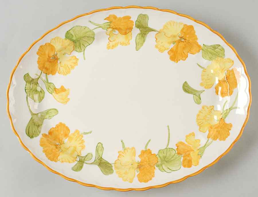 Nasturtium 13" Oval Serving Platter by Metlox - Poppytrail - Vernon-1