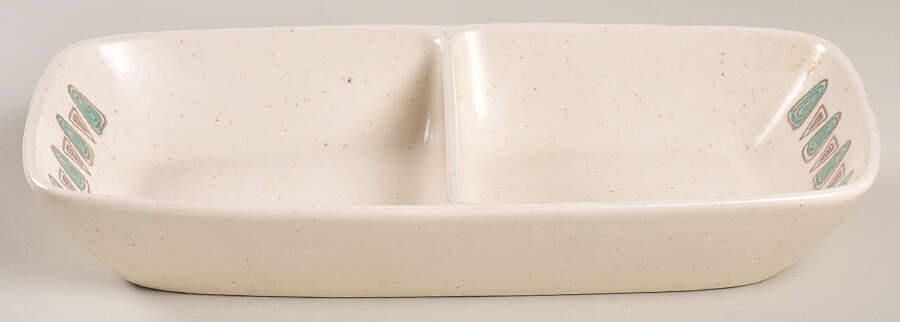 Navajo Rectangular Divided Vegetable Bowl by Metlox - Poppytrail - Vernon-1