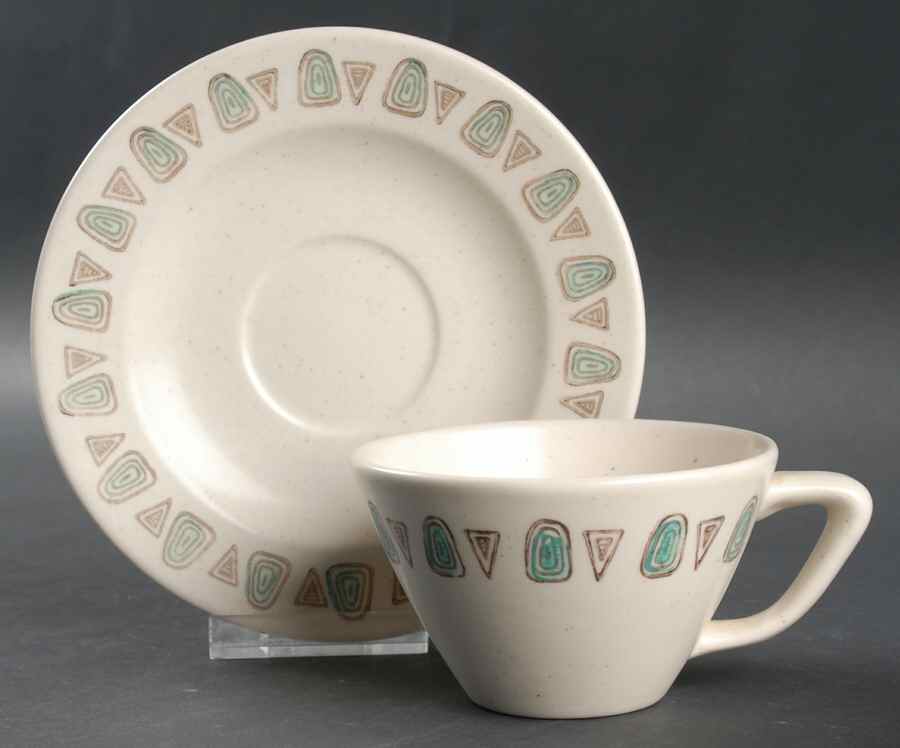 Navajo Flat Cup & Saucer Set by Metlox - Poppytrail - Vernon-1