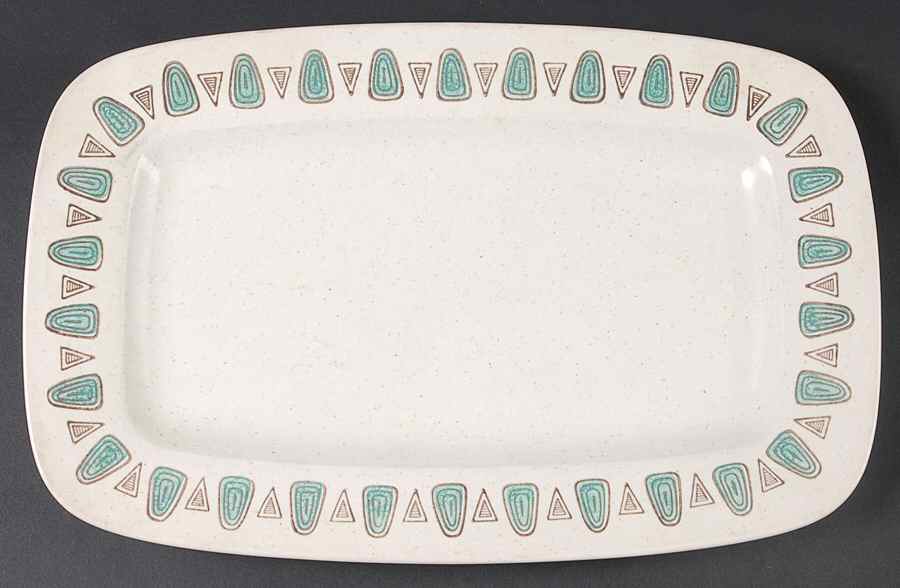 Navajo 14" Rectangular Serving Platter by Metlox - Poppytrail - Vernon-1