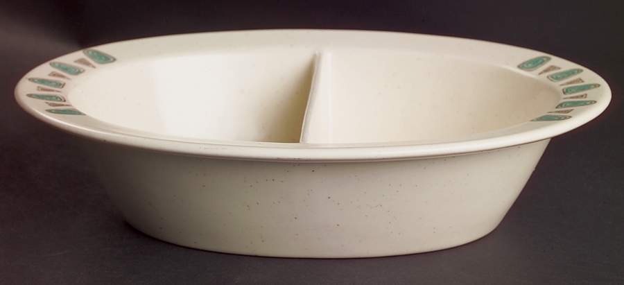 Navajo 11" Oval Divided Vegetable Bowl by Metlox - Poppytrail - Vernon-1