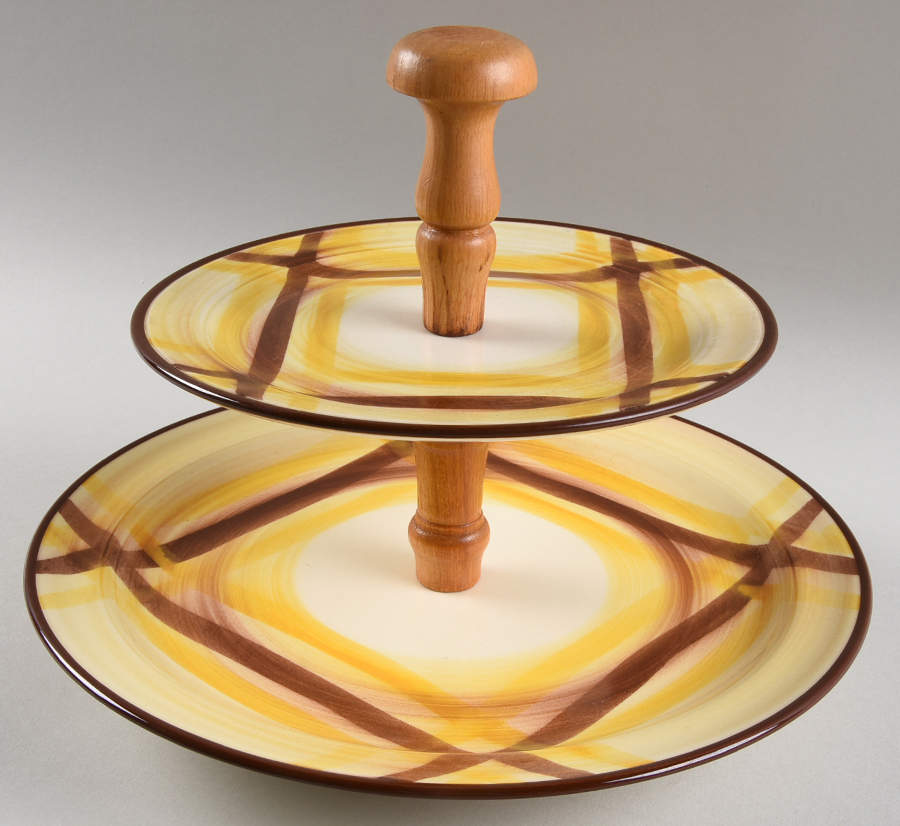 Organdie 2 Tiered Serving Tray (Dinner & Salad Plate) by Metlox - Poppytrail - Vernon-1