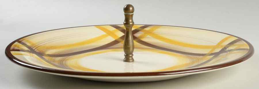 Organdie Round Serving Plate with Handle (CH) by Metlox - Poppytrail - Vernon-1