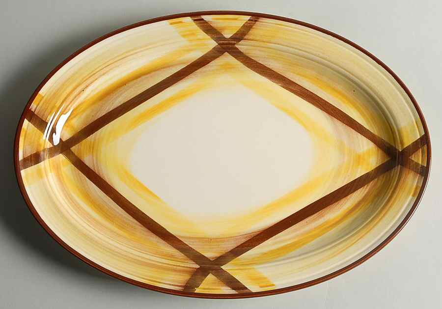 Organdie 14" Oval Serving Platter by Metlox - Poppytrail - Vernon-1