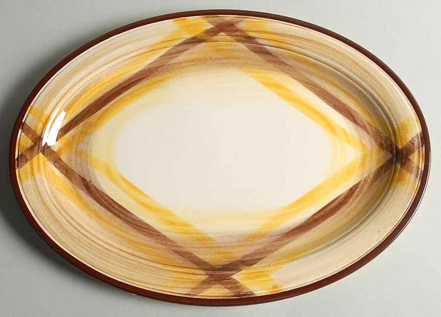 Organdie 12" Oval Serving Platter by Metlox - Poppytrail - Vernon-1