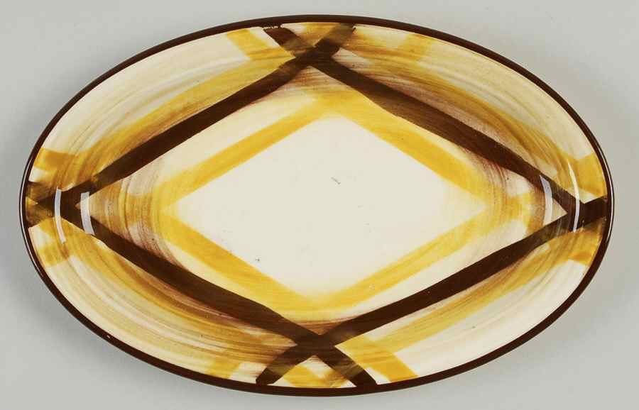 Organdie 10" Oval Serving Platter by Metlox - Poppytrail - Vernon-1
