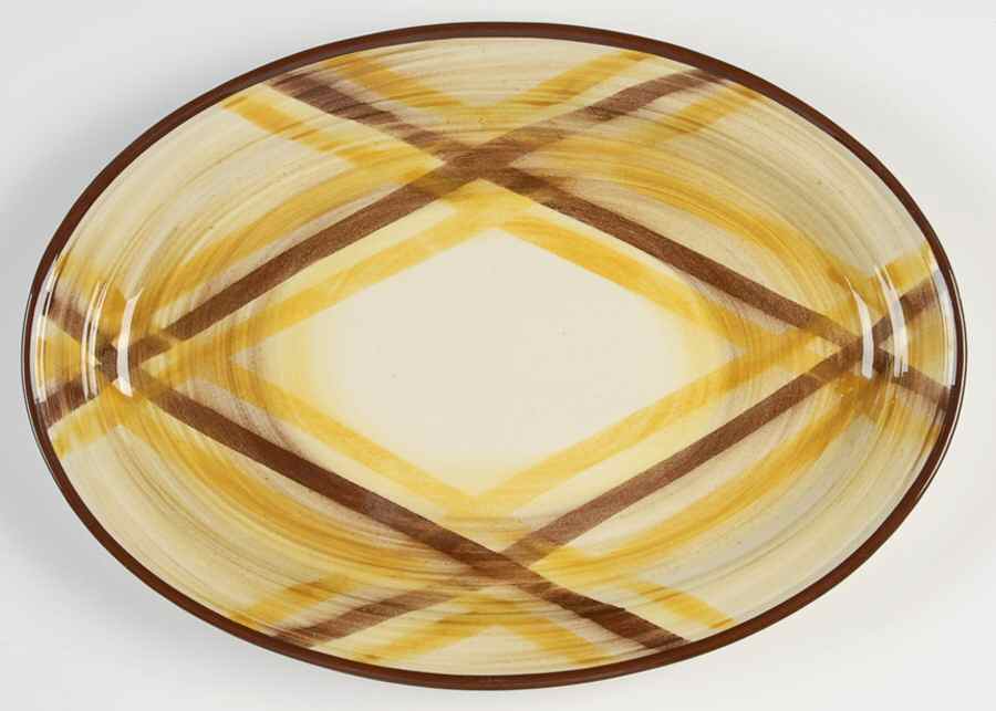 Organdie 13" Oval Serving Platter by Metlox - Poppytrail - Vernon-1