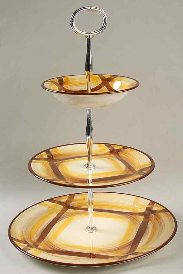 Organdie 3-Tiered Serving Tray (DP, SP, FR) by Metlox - Poppytrail - Vernon-1