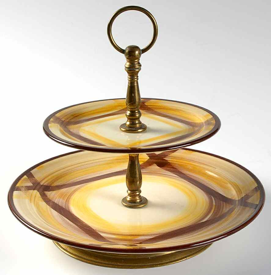 Organdie 2 Tiered Serving Tray (Lunch & Bread/Butter Plate) by Metlox - Poppytrail - Vernon-1