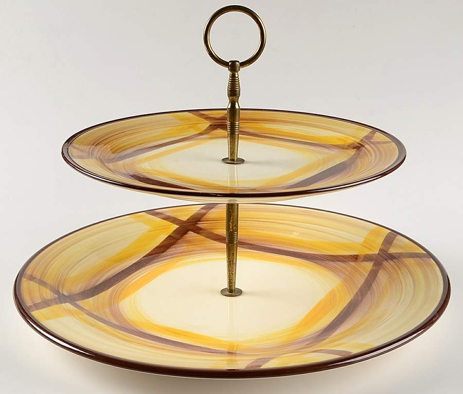 Organdie 2 Tiered Serving Tray (Chop & Dinner Plate) by Metlox - Poppytrail - Vernon-1