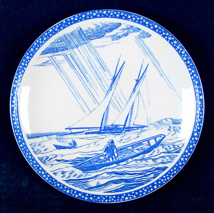 Our America Blue Luncheon Plate by Metlox - Poppytrail - Vernon-1