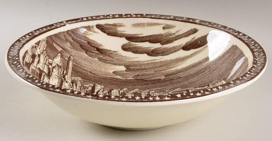 Our America Brown 9" Round Vegetable Bowl by Metlox - Poppytrail - Vernon-1