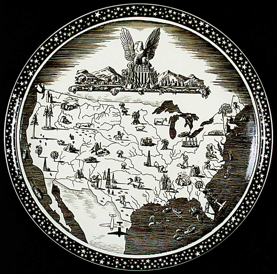 Our America Brown 16" Chop Plate (Round Platter) by Metlox - Poppytrail - Vernon-1