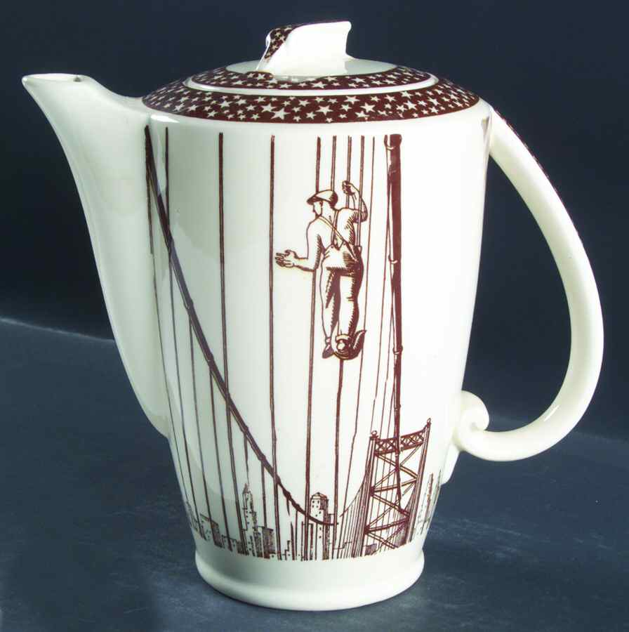 Our America Brown Coffee Pot & Lid by Metlox - Poppytrail - Vernon-1