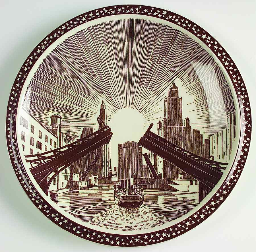 Our America Brown Large Luncheon Plate by Metlox - Poppytrail - Vernon-1