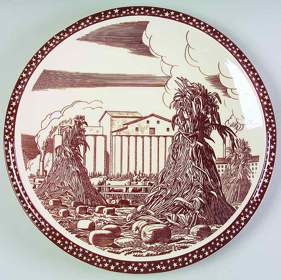 Our America Brown 12" Chop Plate (Round Platter) by Metlox - Poppytrail - Vernon-1